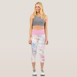 Leggings Capri Paraíso Floral Pastel Capris De Alto Despertar