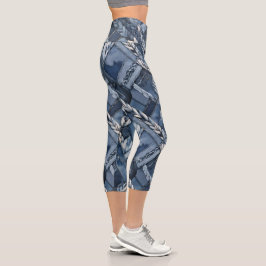 Leggings Capri Parches Y Frenas De Denim Con Problemas Oscuros