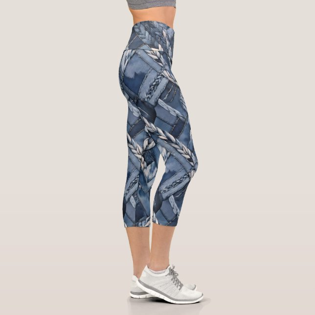 Leggings Capri Parches Y Frenas De Denim Con Problemas Oscuros (Derecha)
