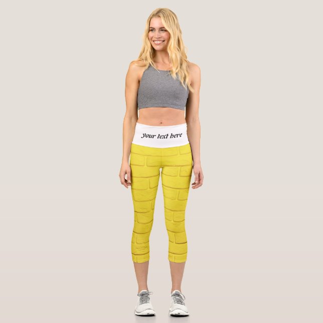 Leggings Capri pared de ladrillo amarillo (Anverso)