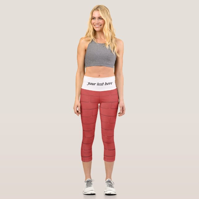 Leggings Capri pared de ladrillo rojo (Anverso)