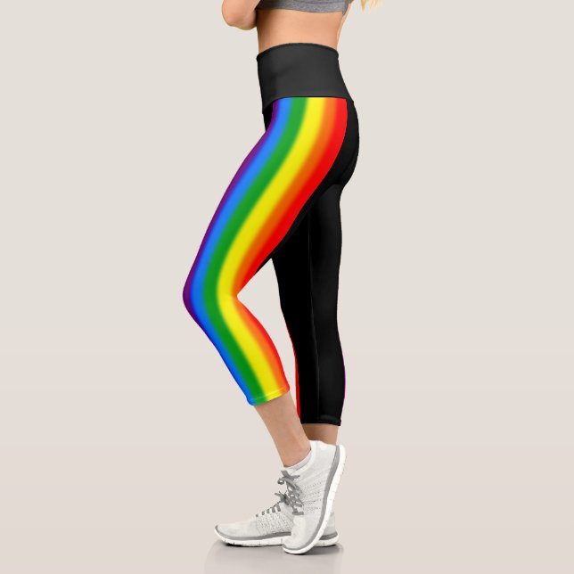 Leggings Capri Pastel arcoiris estriba orgullo gay apoyo LGBT (Izquierda)