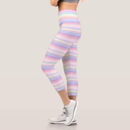 Leggings Capri Pastel colores lindos rayados