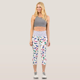 Leggings Capri Pastel Dachshunds y Polka Dot
