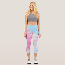Leggings Capri Pastel Dreams High Waisted Capri