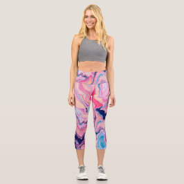 Leggings Capri Pastel Marble Dream