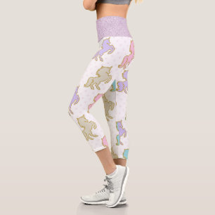 Leggings Capri Pastel Purpurina Unicornios