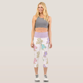 Leggings Capri Pastel Purpurina Unicornios