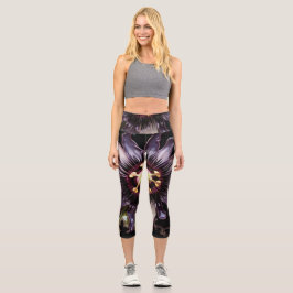 Leggings Capri Pata floral gótica