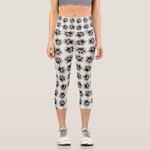 Leggings Capri Patas negras, garras de perro, garras de gato, con