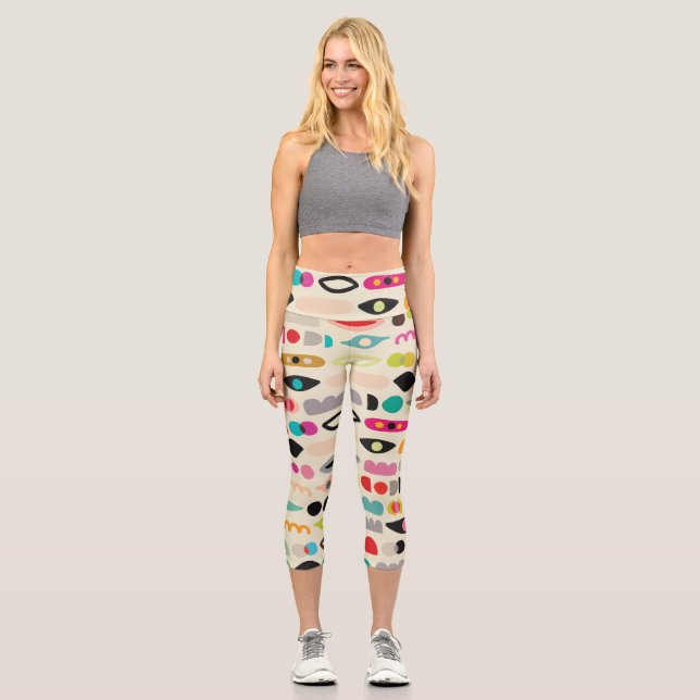 Leggings Capri Patrón abstracto (Anverso)