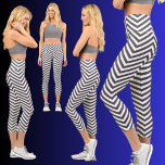 Leggings Capri Patrón abstracto blanco y negro de estilo<br><div class="desc">Cuidados,  elegantes y negras de patrón abstracto blanco y negro.</div>