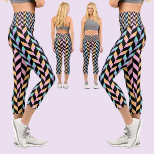 Leggings Capri Patrón abstracto colorido