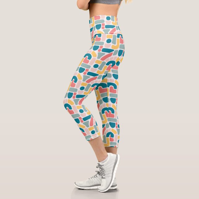 Leggings Capri Patrón abstracto colorido (Izquierda)
