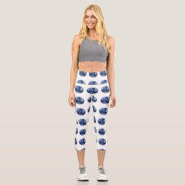 Leggings Capri Patrón acuamarino