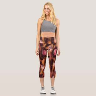 Leggings Capri Patrón animal africano de los puntos leopardo