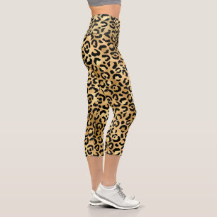 Leggings Capri Patrón animal de impresión de leopardo de Moda de 