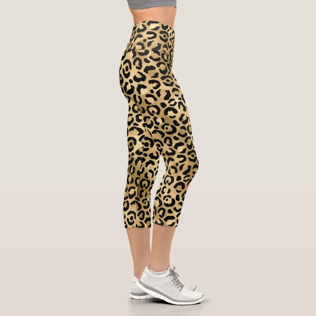 Leggings Capri Patrón animal de impresión de leopardo de Moda de  (Derecha)