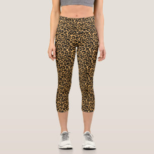 Leggings Capri Patrón animal de impresión leopardo