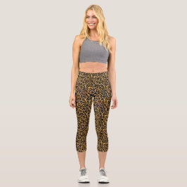 Leggings Capri Patrón animal de impresión leopardo