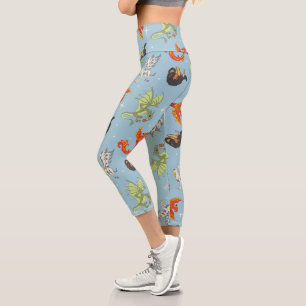 Leggings Capri Patrón Antiguo de Criaturas Mágicas