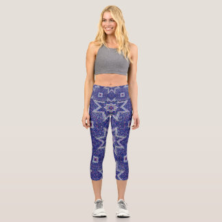 Leggings Capri patrón artístico mínimo de estrellas zen