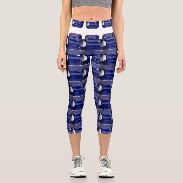 Leggings Capri Patrón azul (Anverso)