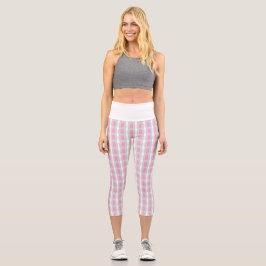 Leggings Capri Patrón blanco gris rosado 4Gemma
