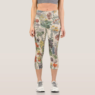 Leggings Capri Patrón botánico vintage