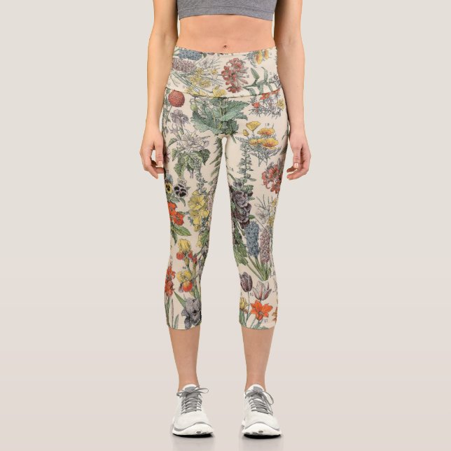 Leggings Capri Patrón botánico vintage (Anverso)