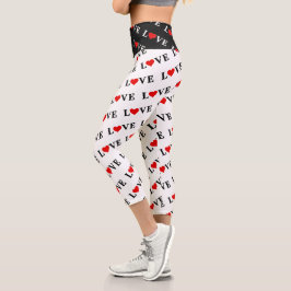Leggings Capri Patrón clásico de ánimo de corazón elegante