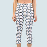 Leggings Capri Patrón comercial de logotipo simple azul turbio<br><div class="desc">Diseño sencillo de patrones de logotipo para fomentar la lealtad de la marca y promover su pequeña empresa. Reemplace el logotipo por el suyo propio y cambie el color de fondo de la Herramienta de diseño a personalizar.</div>