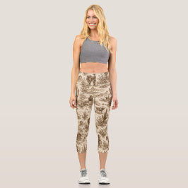 Leggings Capri Patrón continuo de toile del desierto occidental v