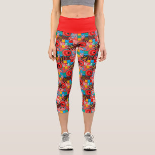Leggings Capri Patrón creativo abstracto moderno multicolor