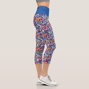 Leggings Capri Patrón cuadrado abstracto brillante