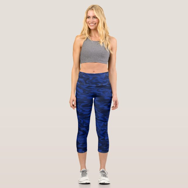 Leggings Capri Patrón de agua líquida (Anverso)