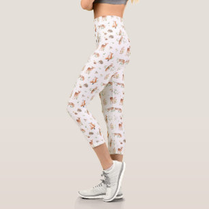 Leggings Capri Patrón de amigos animales de Woodland