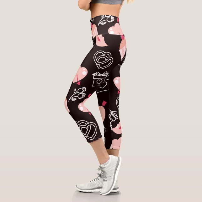 Leggings Capri Patrón de amor (Izquierda)