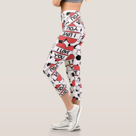 Leggings Capri Patrón de amor