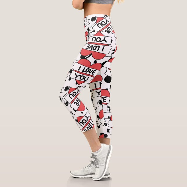 Leggings Capri Patrón de amor (Izquierda)