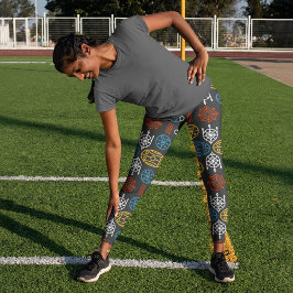 Leggings Capri Patrón de arte escandinavo