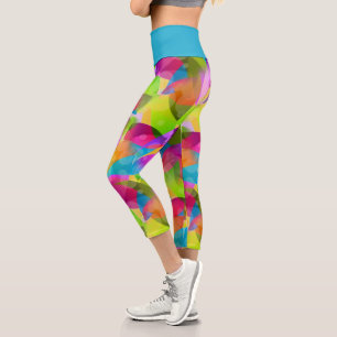 Leggings Capri Patrón de aspecto de vidrio con manchas iridiscen