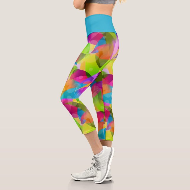 Leggings Capri Patrón de aspecto de vidrio con manchas iridiscent (Izquierda)
