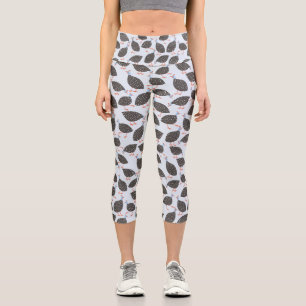 Leggings Capri Patrón de aves de corral de Guinea