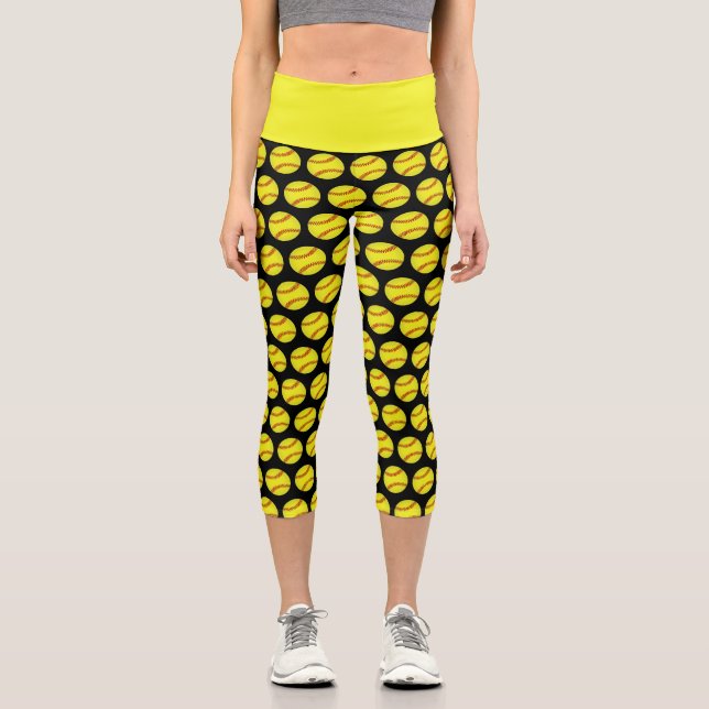 Leggings Capri Patrón de baloncesto (Anverso)