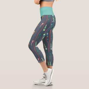 Leggings Capri Patrón de bebida de levadura de fizzy