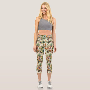 Leggings Capri Patrón de botellas apotecarias vintage (1)