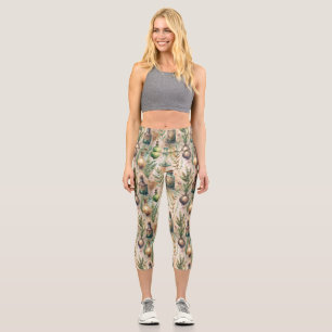 Leggings Capri Patrón de botellas apotecarias vintage (3)