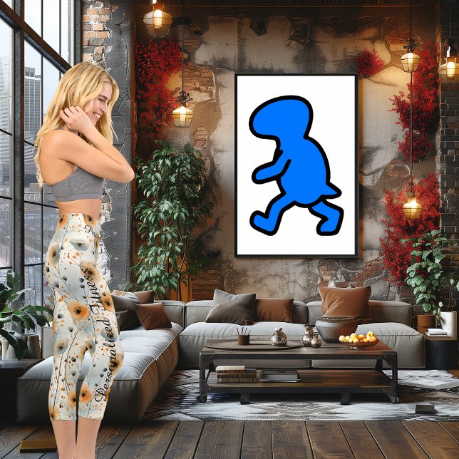 Leggings Capri Patrón de brisa floral con tonos de tierra (Subido por el creador)