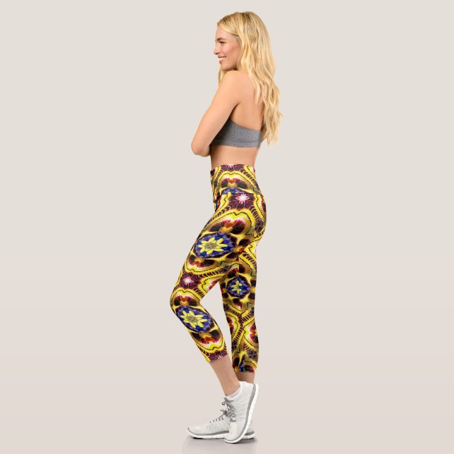 Leggings Capri Patrón de Caerulea de Passiflora (Izquierda)